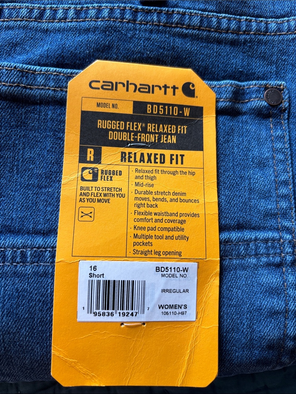 Carhartt Women's Relaxed Fit Double-Front Jeans - Short